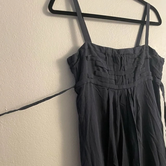 Leon Max navy blue strappy detail maxi silk dress size - Picture 5 of 11